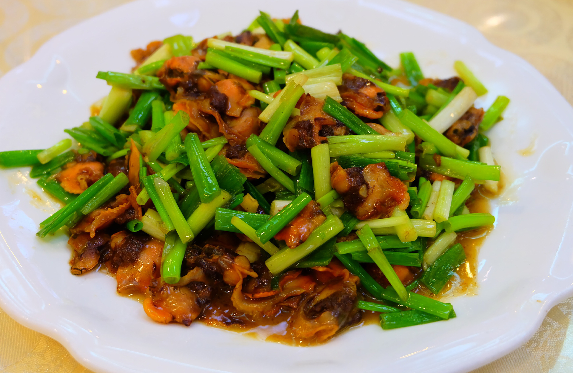 Stir-fried Clam Meat with Garlic Chives at Joy Garden, Chinese Restaurant in Galesburg